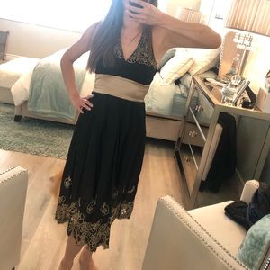 BCBG halter dress with gold details